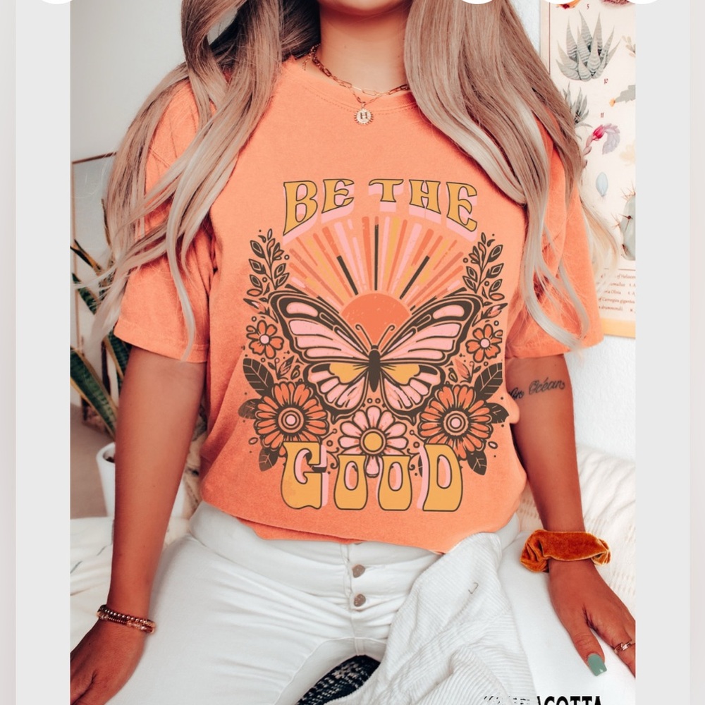 Comfort Colors Orange Graphic Relaxed T-Shirt